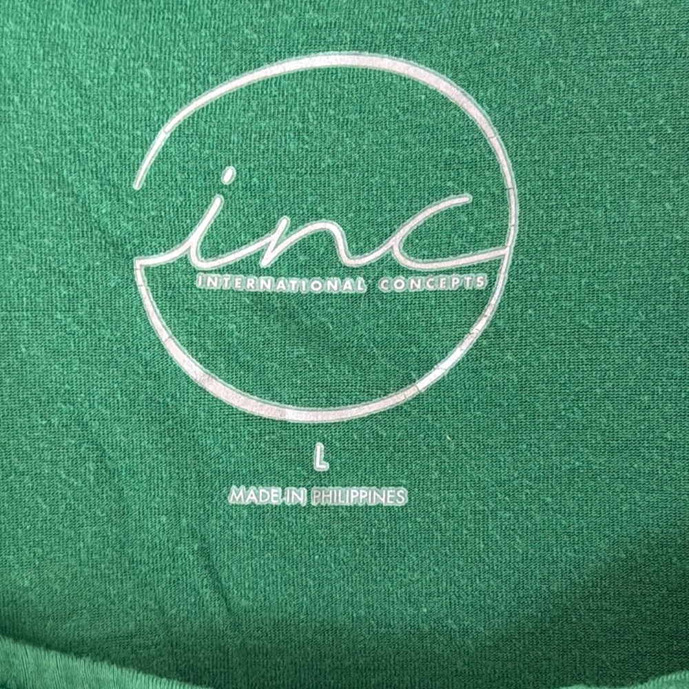 INC International Concepts Green Ruched sleeveless top size Large - Picture 3 of 5